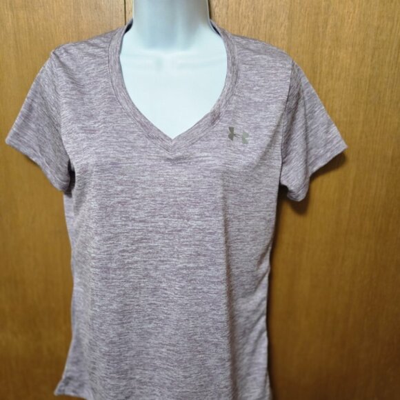 380. Under Armour Size Small Purple Heather Heat Gear - Picture 1 of 7